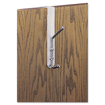 Safco® Over-the-panel Double-garment Hook, Satin Aluminum-chrome freeshipping - TVN Wholesale